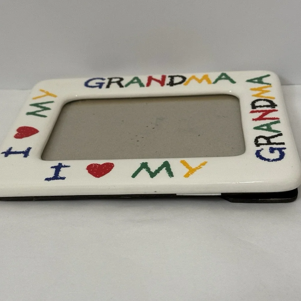 I Love My Grandma Colorful Ceramic Picture‎ Frame Holds 4x6 Photo